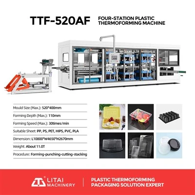 Dört İstasyonlu Plastik Kapaklı Termoform Makinası